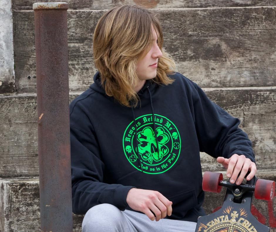 Demons Behind Me Clover Black Hoodie - Unisex2