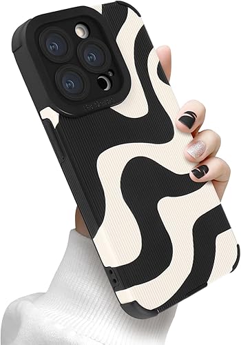 Funda para iPhone 14 Pro, bonito diseño de ondas de cebra para mujeres y niñas, TPU suave, antiarañazos, a prueba de golpes, funda protectora de
