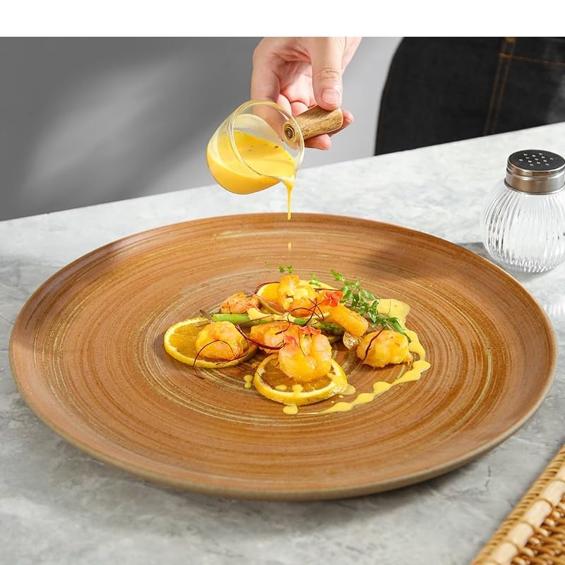 Talerz na przekąski Pojemniki na przekąski Retro Ceramiczny talerz obiadowy Okrągła zastawa stołowa Prosty talerz restauracyjny do steków Pizza Przekąska Taca na deser Talerze deserowe Taca na przeką