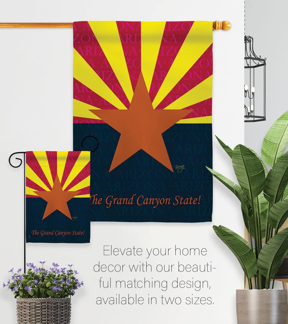 Breeze Decor G158079 Arizona Americana States Impressions Decorative Vertical Garden Flag 13" x 18.5" Printed In USA Multi-Color