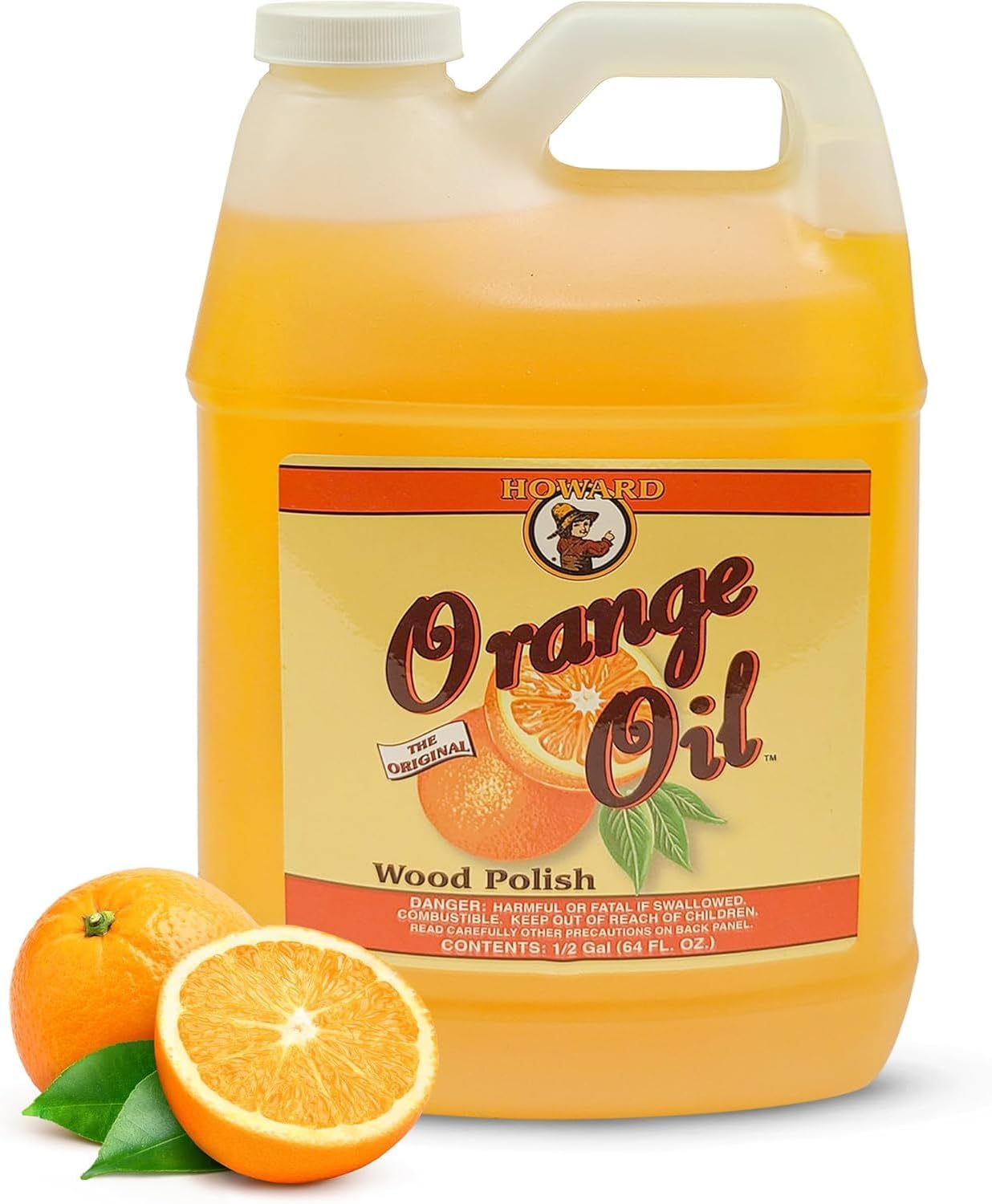 HOWARDOrange Oil 64 Ounce Half Gallon, Clean Kitchen Cabinets, Best Furniture Polish, Orange Wood Cleaner