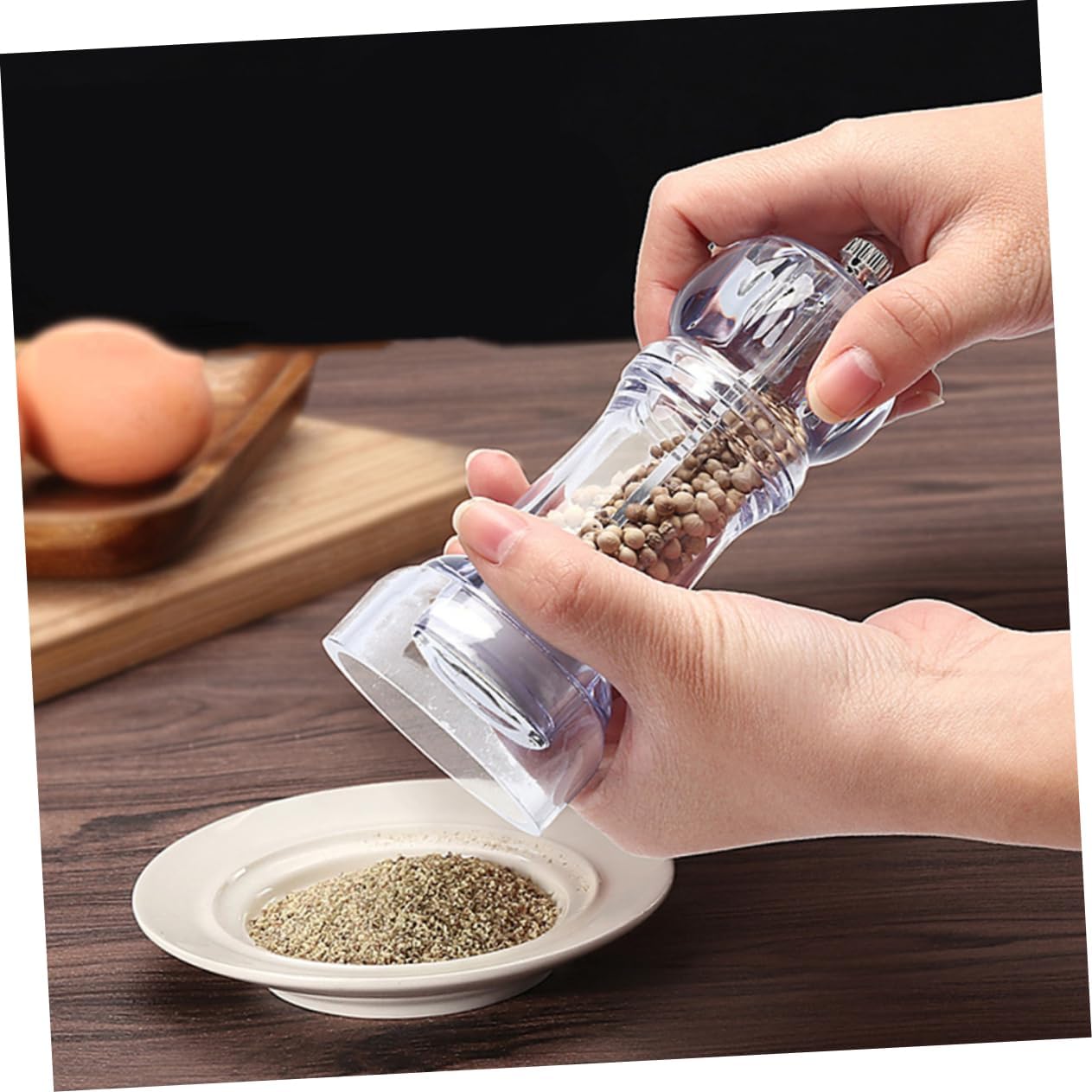 COLLBATH 2pcs Manual Pepper Transparent Design Core for Effortless Grinding for Cooking and Entertaining Kitchen Tool Stylish and Functional Seasoning Bottle