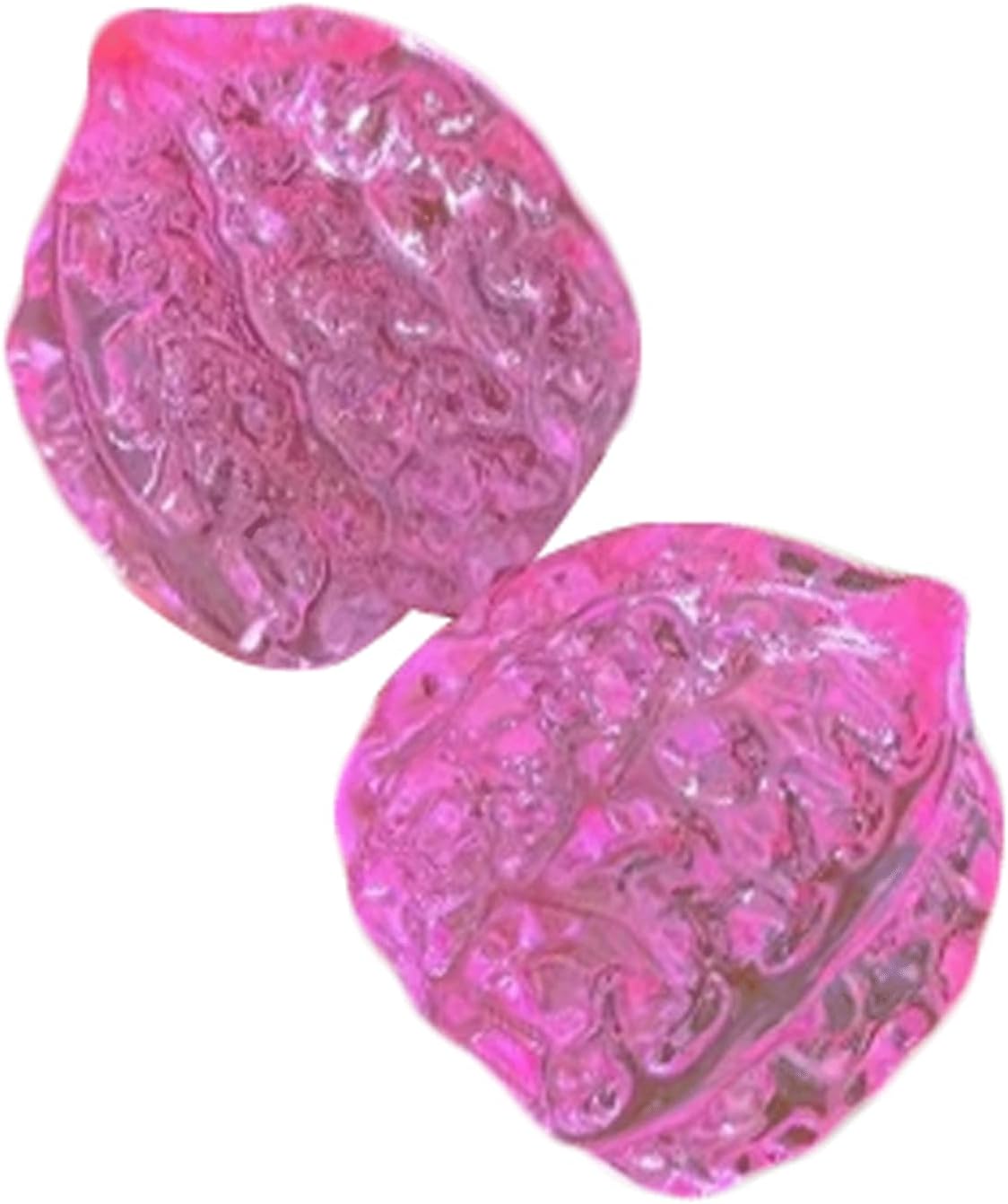Set of 2 Crystal Walnut Ornaments Colored Glaze Walnut Fitness Massage Handball Handle Toy Collection Hand Fired Glass Ornaments (Pink)