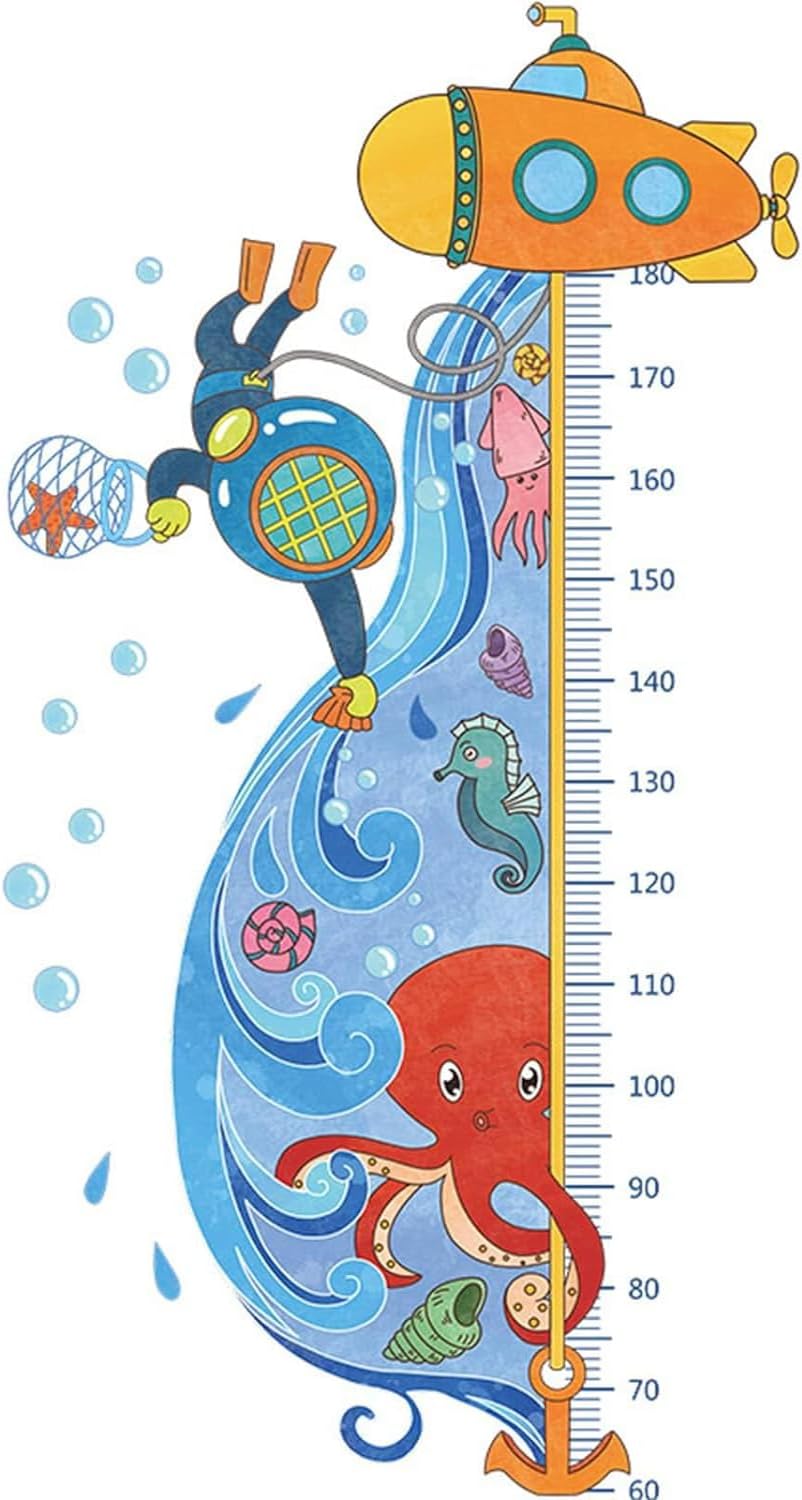 X springHeight Chart Wall Decal for Kids, Kids Height Growth Chart, Kids Wall Stickers Wall Decals, Peel and Stick Removable for Baby Toddler Nursery Living Room Bedroom Wall Decor