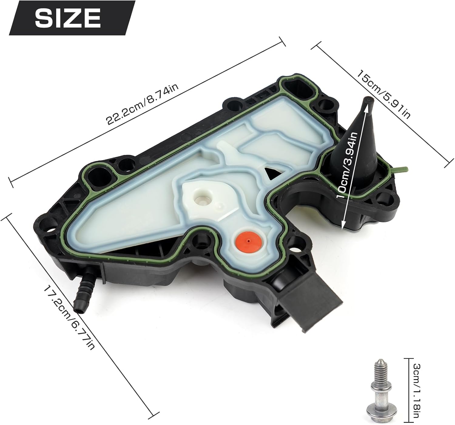 BHB PCV Valve Engine Crankcase Vent Valve Compatible with VW & Audi Jetta/Passat/Golf/Bettle/A3/A4/A5/A6/A7/Q3/Q7 1.8 2.0 06K103495 Oil Separator