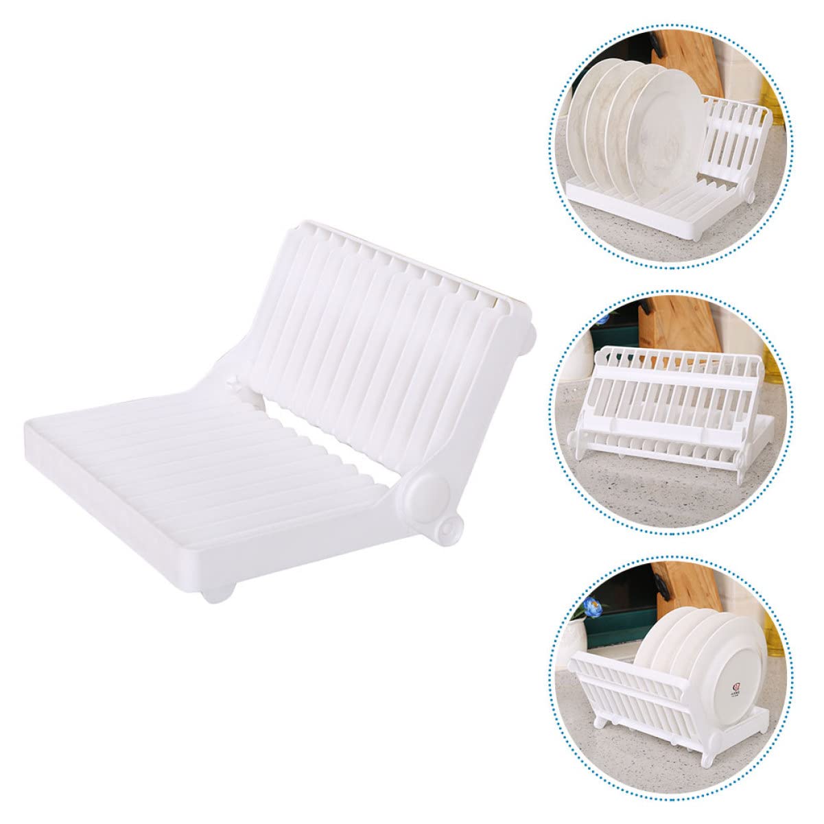 SOLUSTRE 2 Gestelle Küchenzubehör über dem Abtropfgestell der Spüle Lagerung Kitchen Shelf Stand Kitchen Utensil Holder Abtropfgestell für Geschirr Schüsselgestell Plastik Weiß