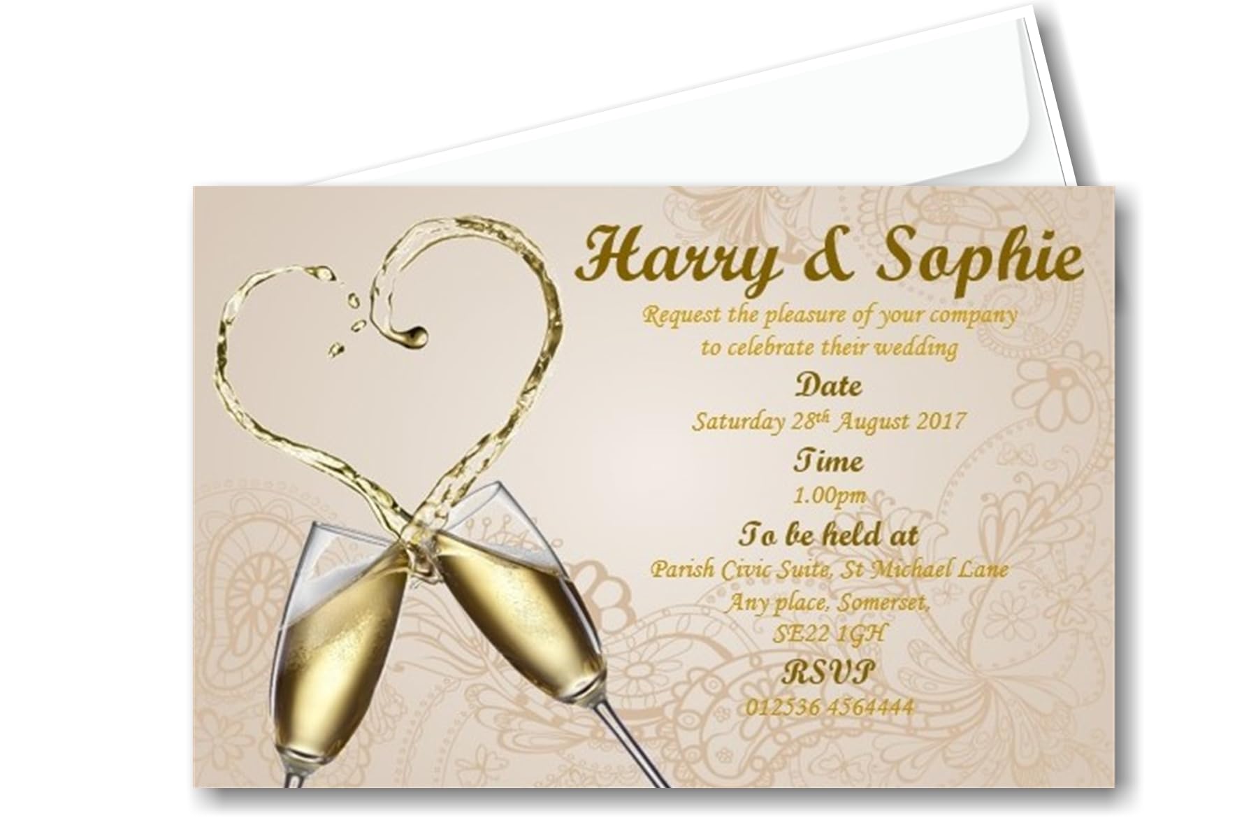 Bespoke Candy Delights 50 Stylish Personalised Wedding Day or Wedding Evening Invites - Invitations W4