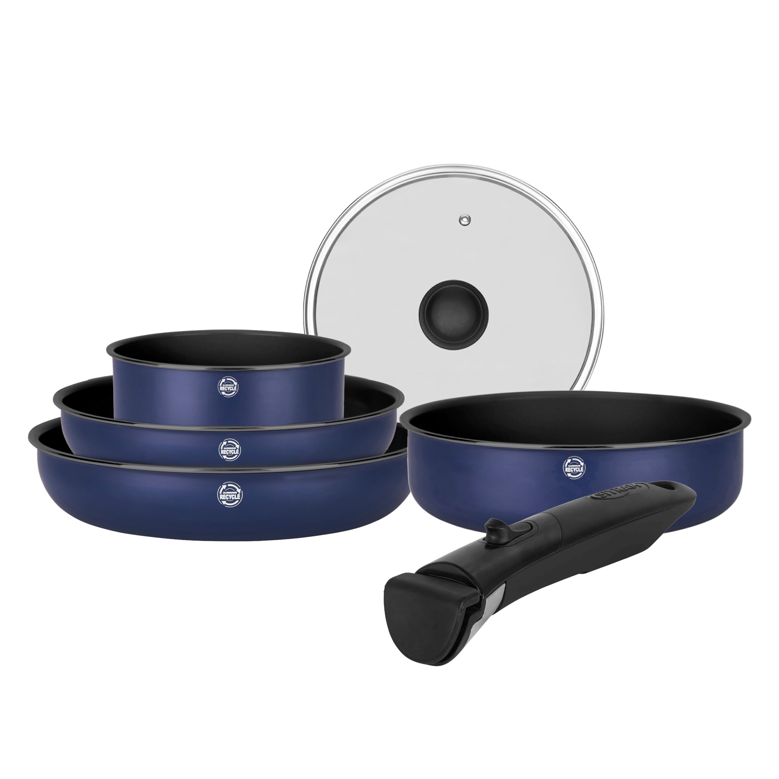 Sitram 716978, Batterie de Cuisine 6 pièces, Aluminium recyclé, Induction