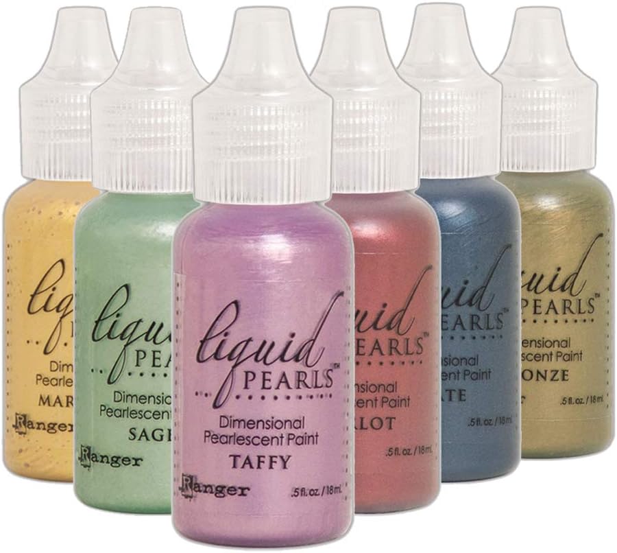 Liquid Pearls Ranger Dimensional Pearlescent Paint, Set of Six Colors Bundle (Sunset)