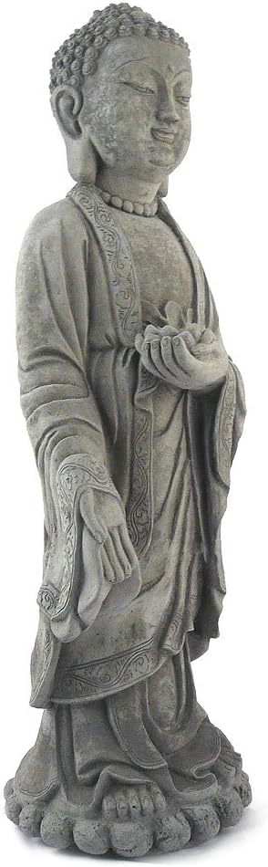 Standing Shakyamuni Buddha - 24" Tall Cast Stone Garden Statue, American Made
