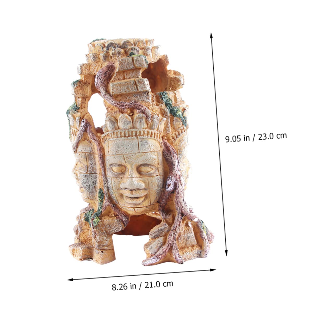 BESPORTBLE 1pièce Décor Aquarium avec Crâne De Reptile Abri à Quatre Visages pour Poissons Et Terrarium Ornement De Paysage pour Aquariums Et Décoration De Chambre
