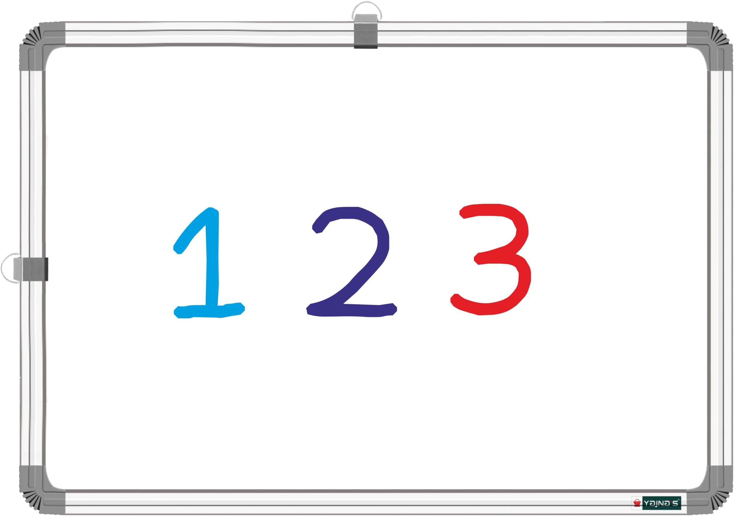 YAJNAS White Board Small Board for Kids (Non Magnetic) Mini White baord Slate for Kids & Chalkboard Slate Board, White Board Marker Board for Home & School (41x28 cm)
