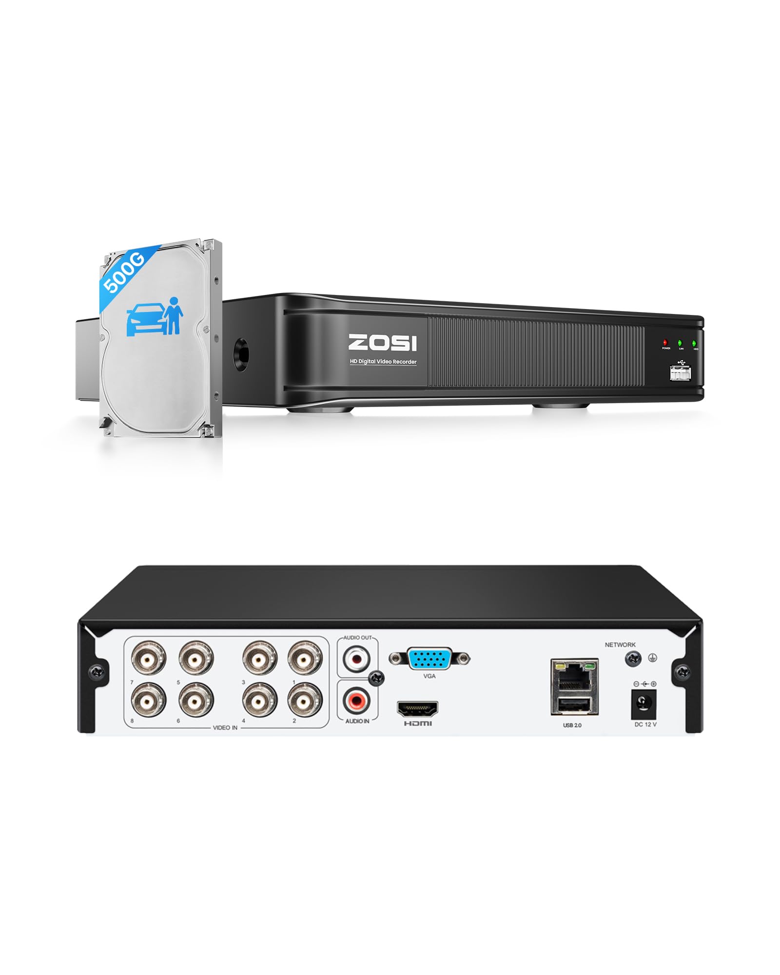 Amazon.com: ZOSI 8 Channel 5MP 3K Lite H.265+ CCTV DVR Recorder