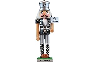 Masterpieces Game Day - NFL Las Vegas Raiders - Team Painted Wood Nutcracker