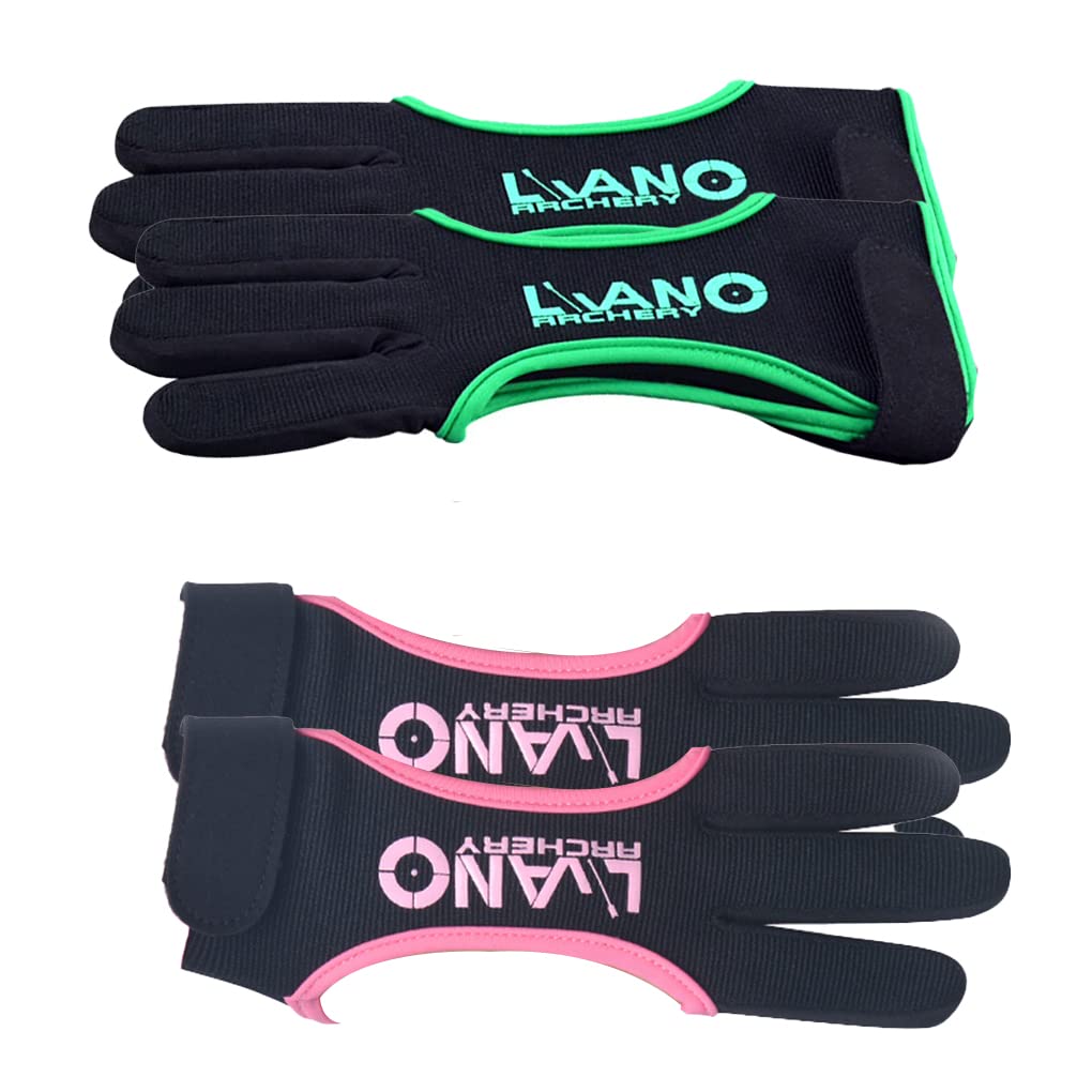 Tiro con l'arco Finger Guard Guanto portatile a tre dita Comodo tiro con l'arco Feild Guanti da tiro leggeri per giovani adulti principianti rosa S