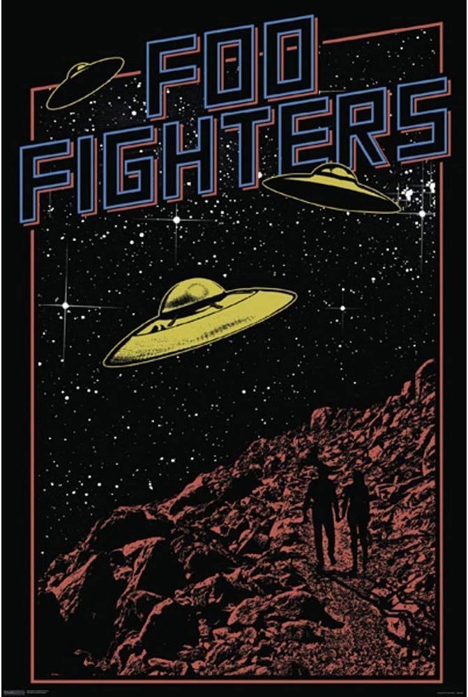 【額縁】foo fighters フー・ファイターズ　ポスター風 Amazon.co.jp: 映画ポスター FOO FIGHTERS フーファイターズ UFO