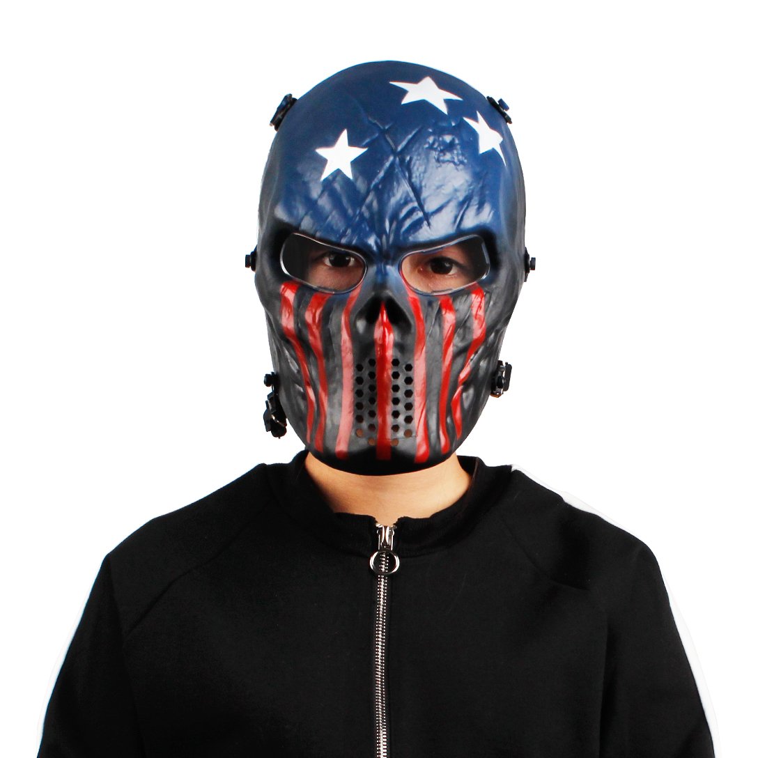 Anyoupin Paintball Mask, Skull Skeleton Full Face Airsoft Mask with