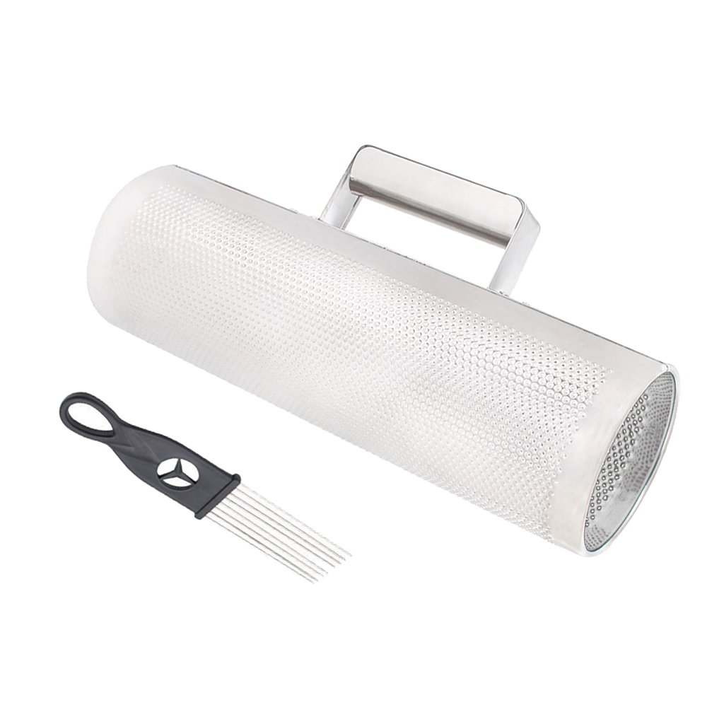 Homyl Guiro Profesional de Acero Inoxidable Instrumento Muscial de Percusión con Raspador