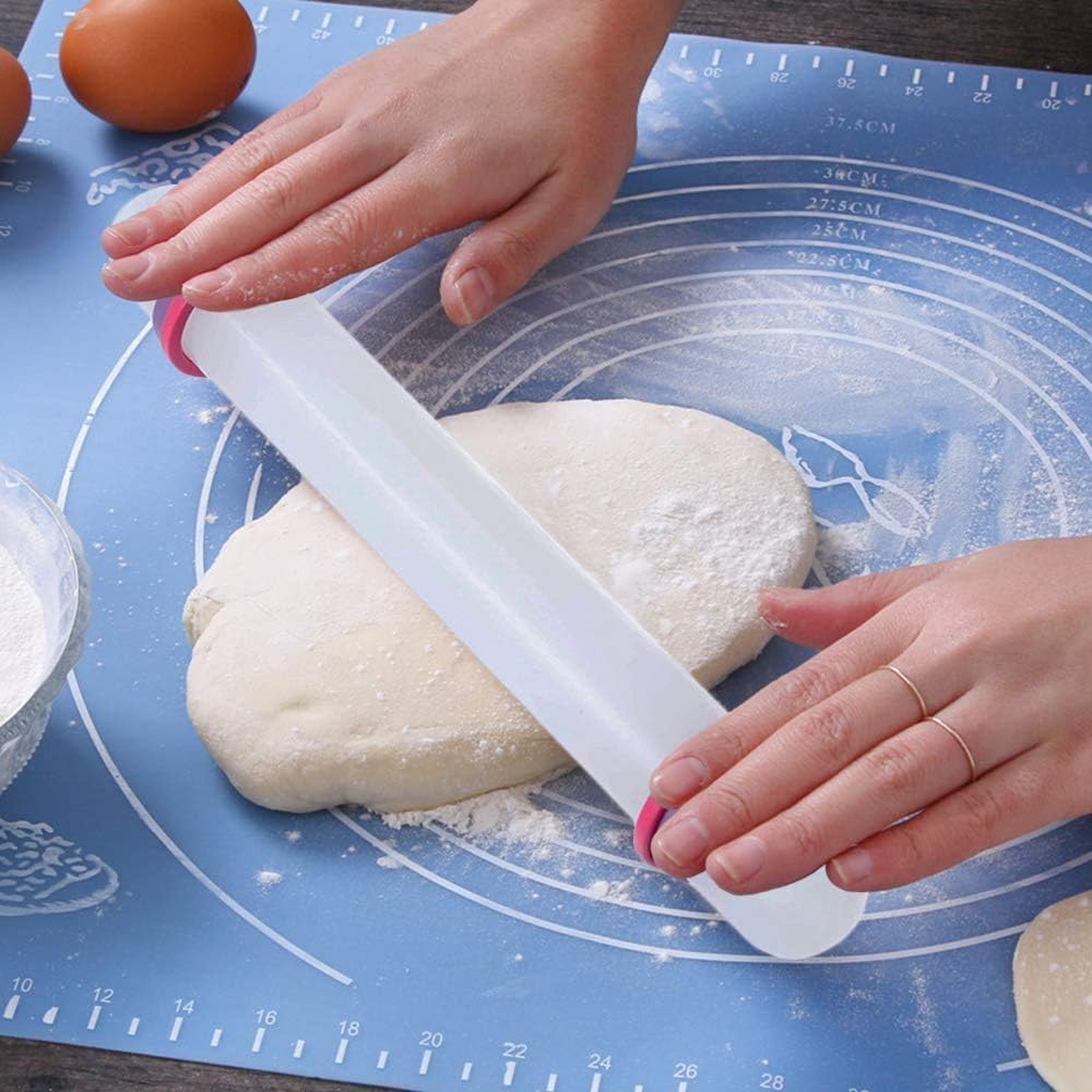 Rouleau à Pâtisserie Antiadhésif 22,5 Cm Avec Anneaux De Distance - Acier Inoxydable Et Plastique