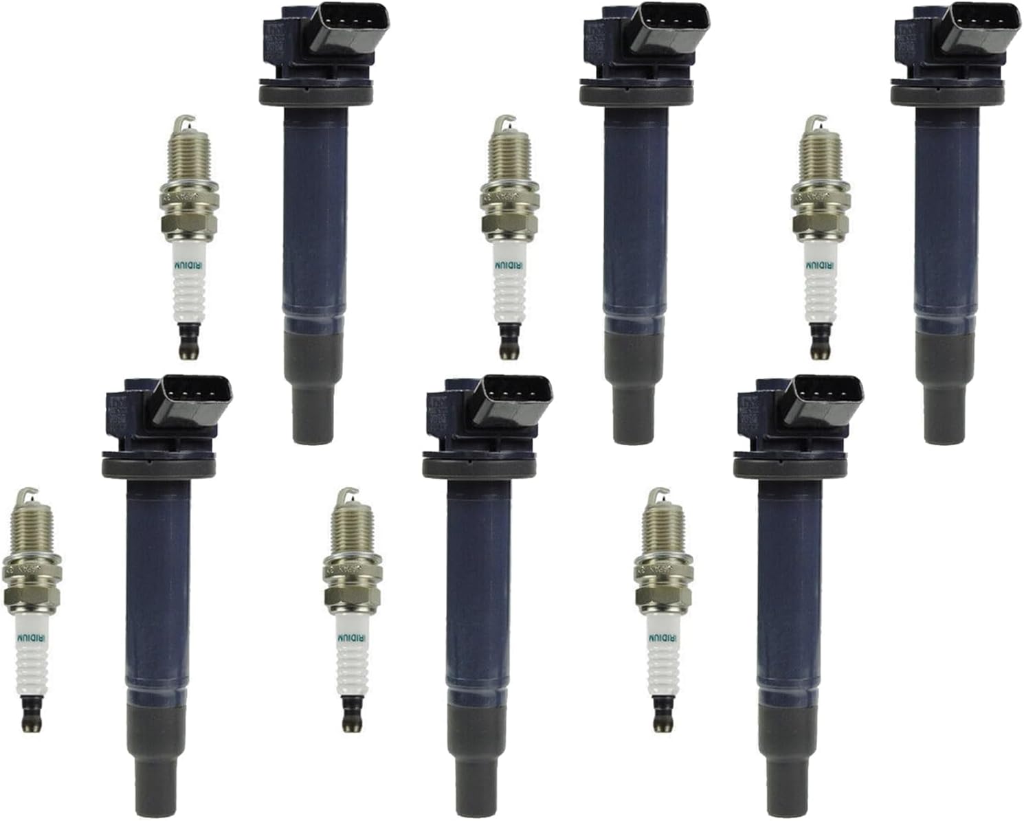 UF267 Ignition Coil and Platinum Spark Plug Set of 6 Compatible with ES300 ES330 RX300 RX330 RX400H Camry Sienna Avalon Highlander Solara 3L 3.3L V6 90919-02234 9008019016