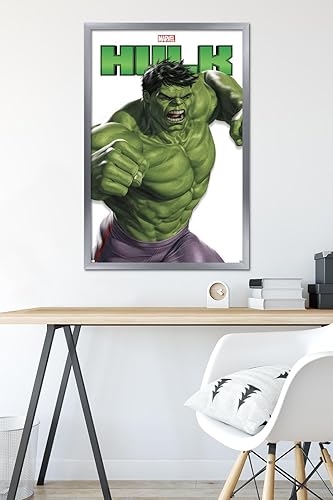 Miniatura 6 de Trends International Marvel Comics - Póster de pared de la serie de características de Hulk, 22.37 x 34.00 pulgadas, versión enmarcada plateada