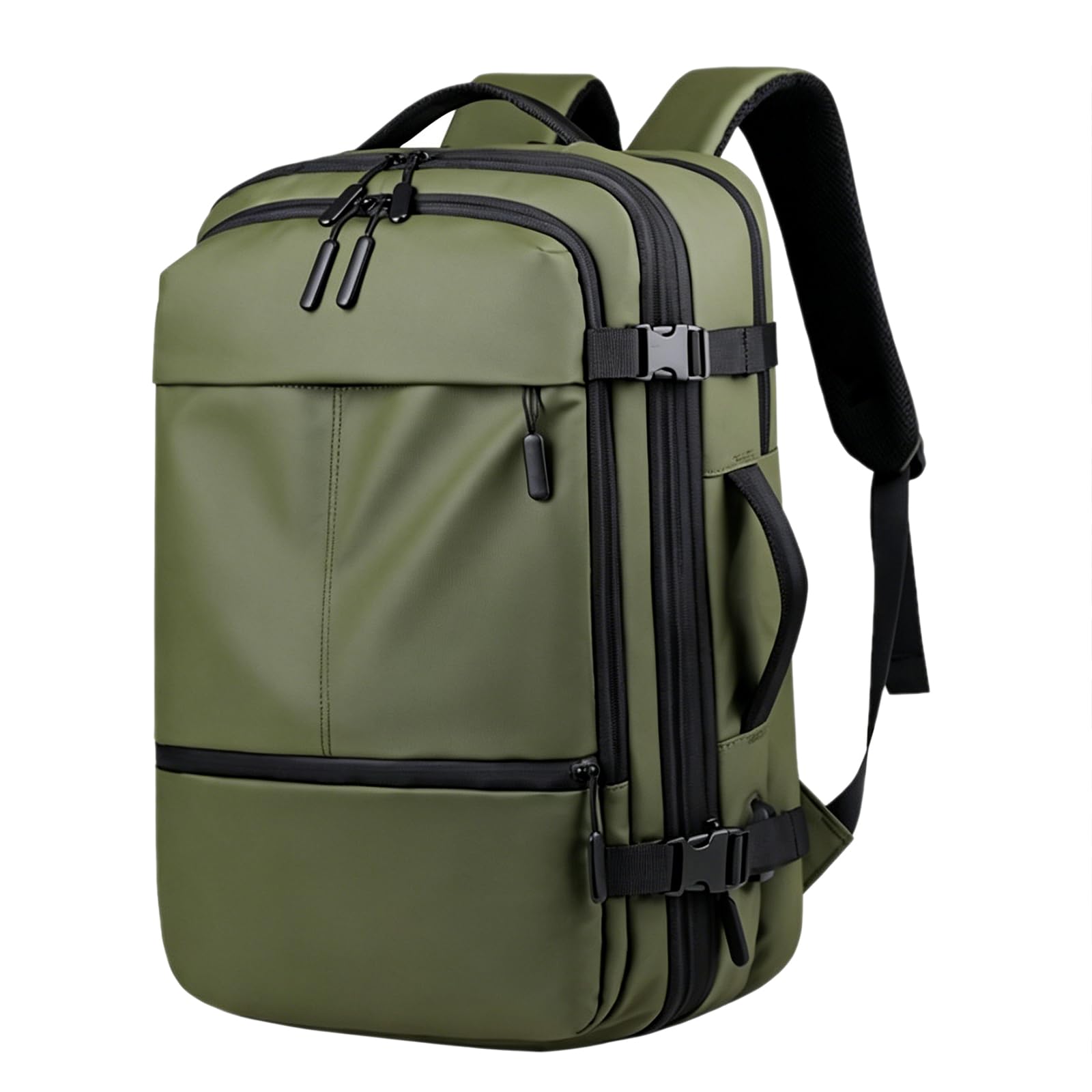 Mochila portátil impermeable expandible de 16 pulgadas 36-55L bolso de mochila de viaje,Green
