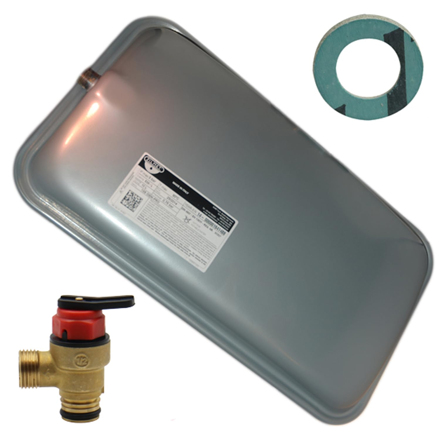 Expansion Vessel Replacement for Vaillant 181051 Bundle with Pressure Relief Valve 178985