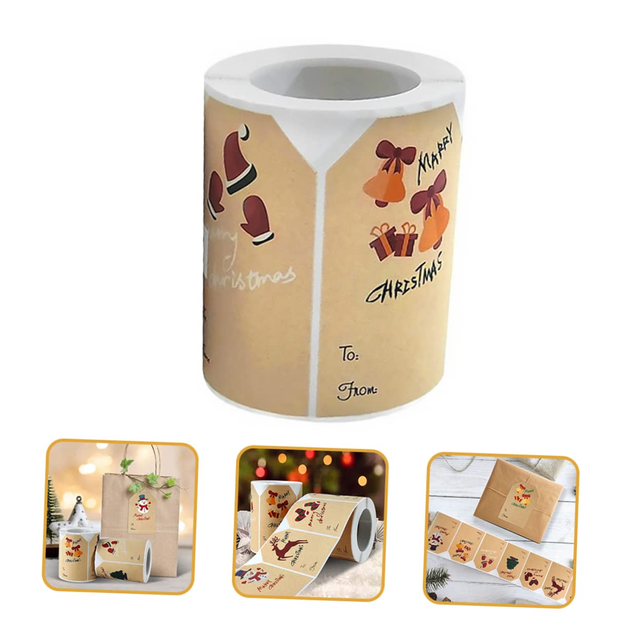 STOBOK 2 Di Etichette Adesive Per Decorazioni Natalizie Etichette Festive Autoadesive Per Decorazioni Da Imballaggio Facili Da Applicare