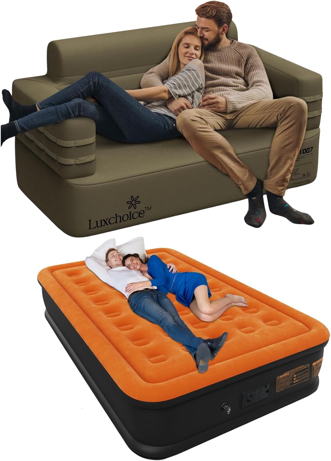 Luxchoice Inflatable Sofa with Built in USB Rechargeable