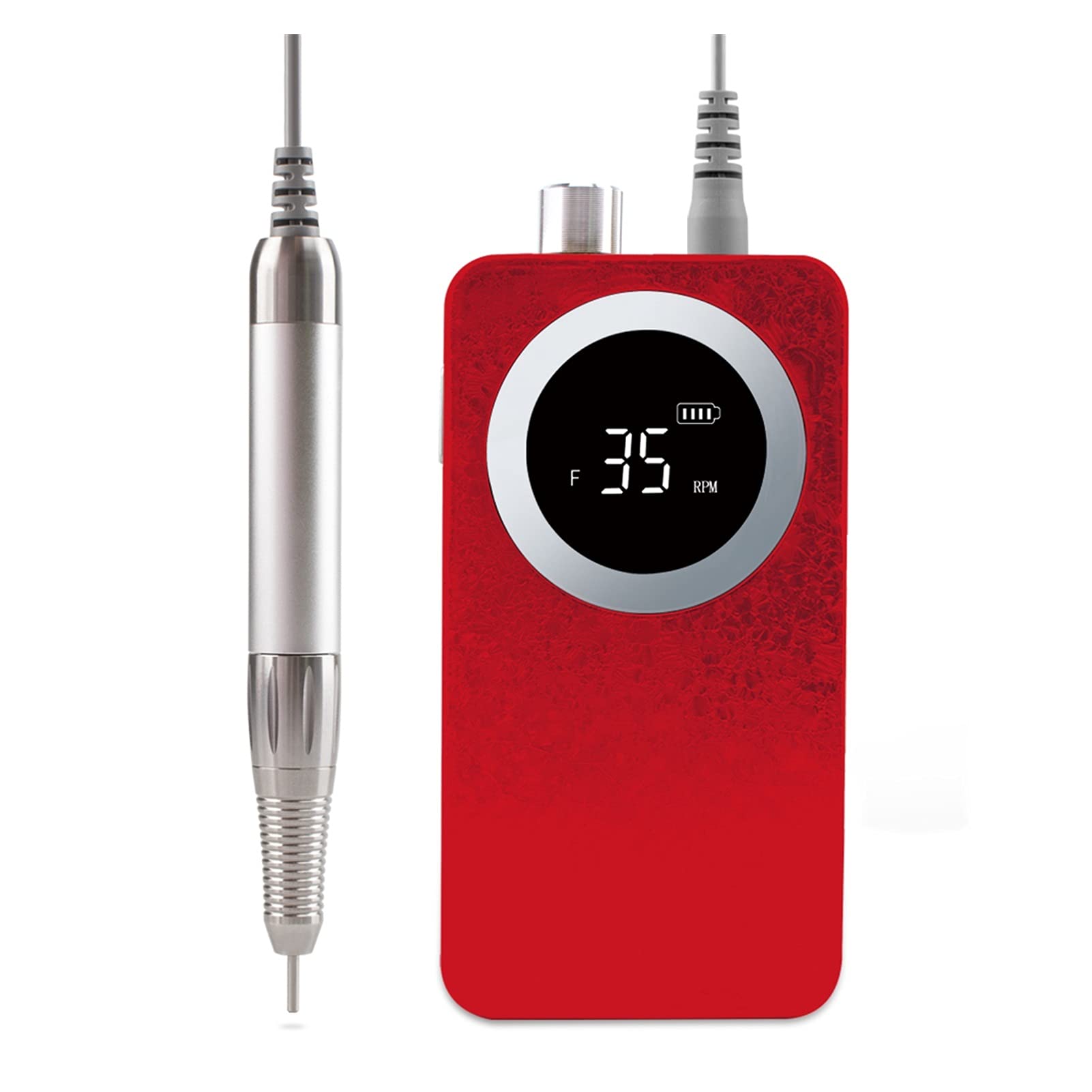 Taladro de uñas profesional, pieza de mano sin escobillas, recargable, inalámbrico, gradiente de nieve, 35000 RPM, taladro de uñas eléctrico portátil, pulidor, kit de lima de uñas eléctrica (color: ju