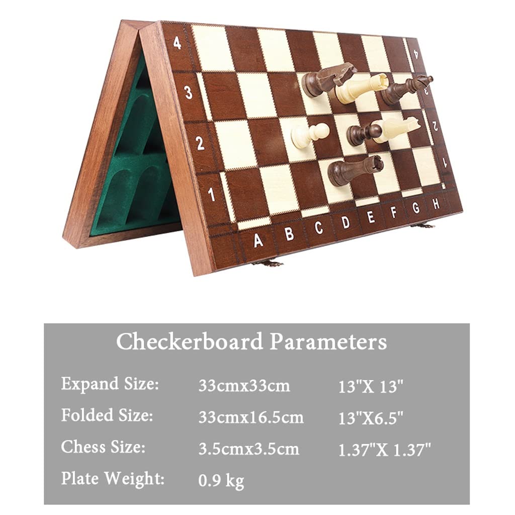 ZAW Schach Schach-Set magnetische Massivholzschach-Falten-Falten-Heißstempelschach-Box 2- zusätzliche Queens Schachbrett-Spiel-Geschenk for Erwachsene Chess (Color : Magnetic)