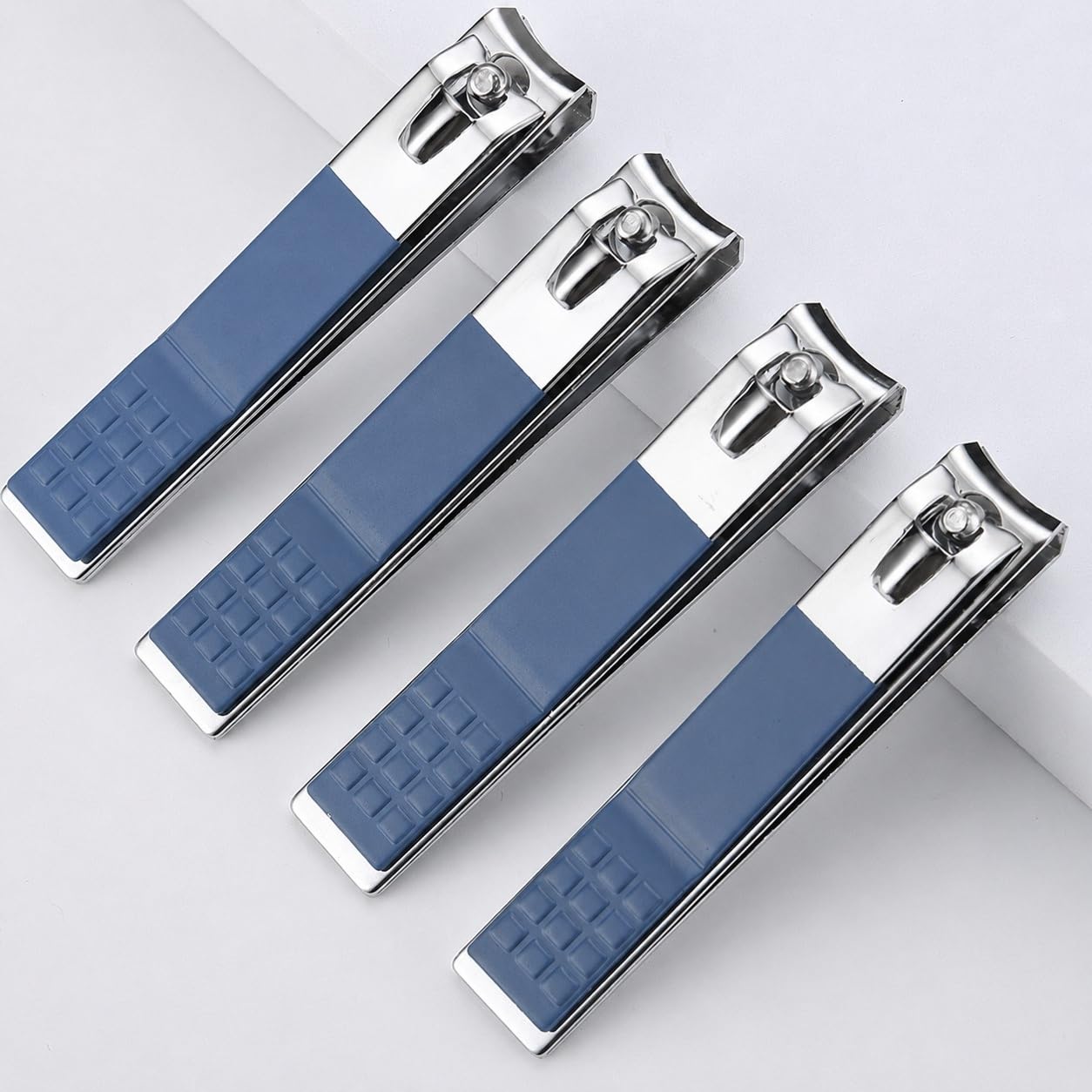 4 Pack Sandhill Tools Comfort Hold Fingernails Clippers Non-Slip Sure Grip Foot Toenails Clippers Stainless Steel Sharp Trimmer for Men and Women