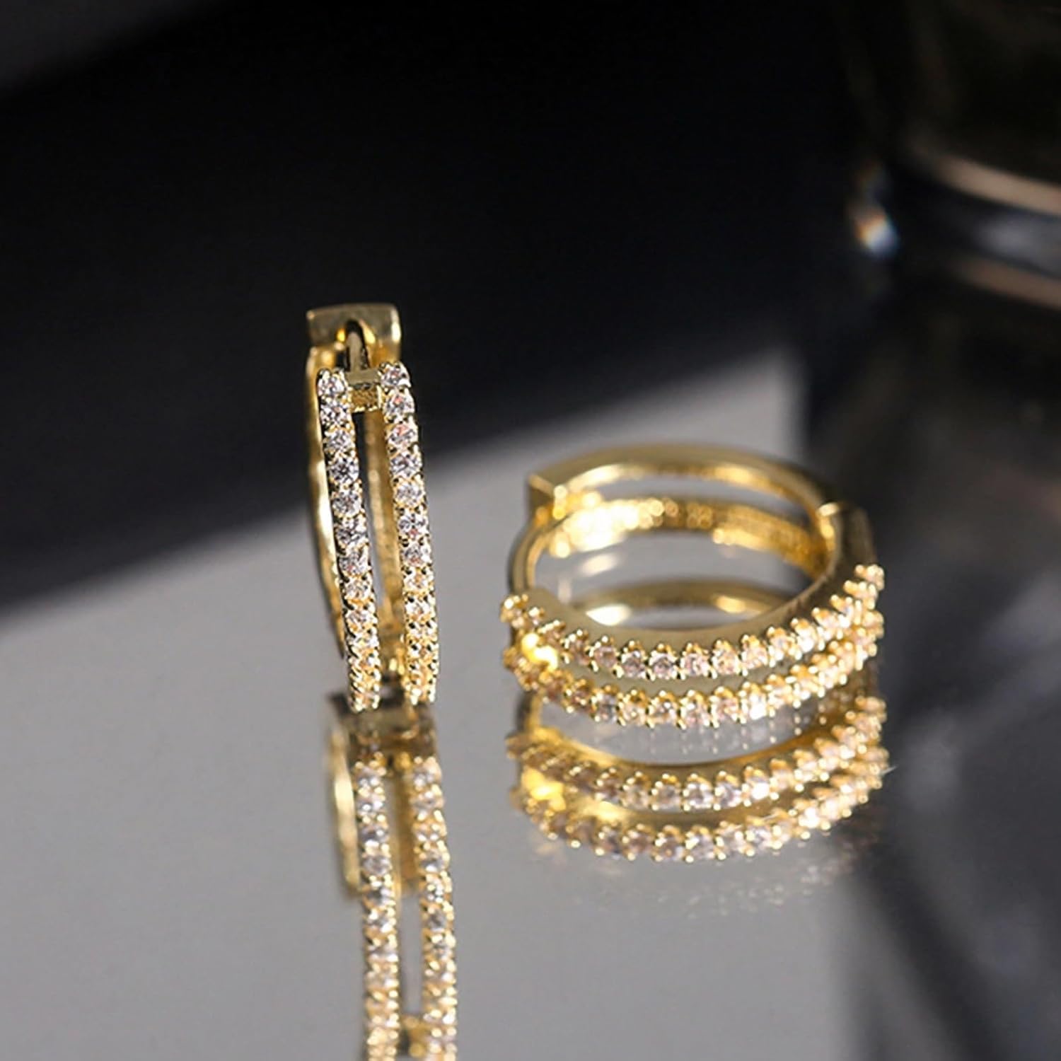 Huggie Hoop Earrings for Women 925 Sterling Silver Hypoallergenic Cubic Zirconia Earrings - Image 5