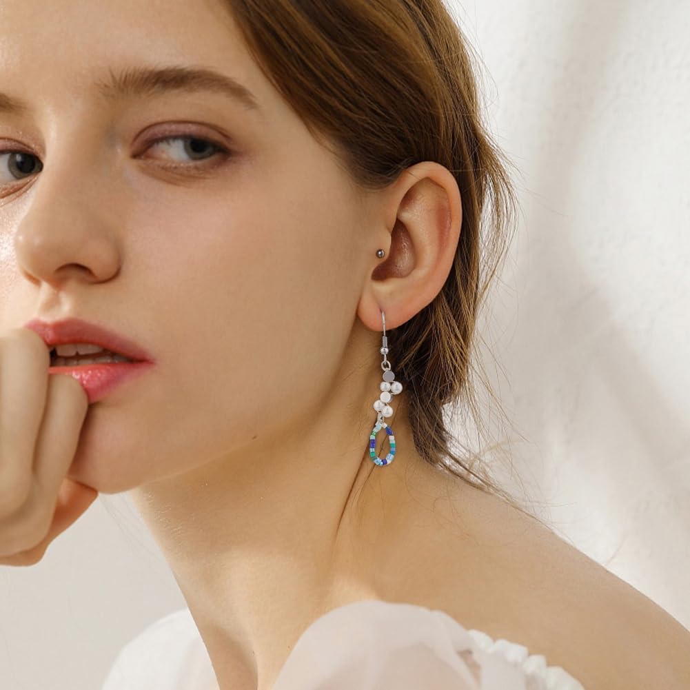 DICOSMETIC 90G 18 Colors Cylinder Glass Seed Beads 2mm Blue Green Bead Set Round Mini Glass Bead Small Loose Spacer Craft Beads for Bracelet Necklace Earring Jewelry Making - Image 6