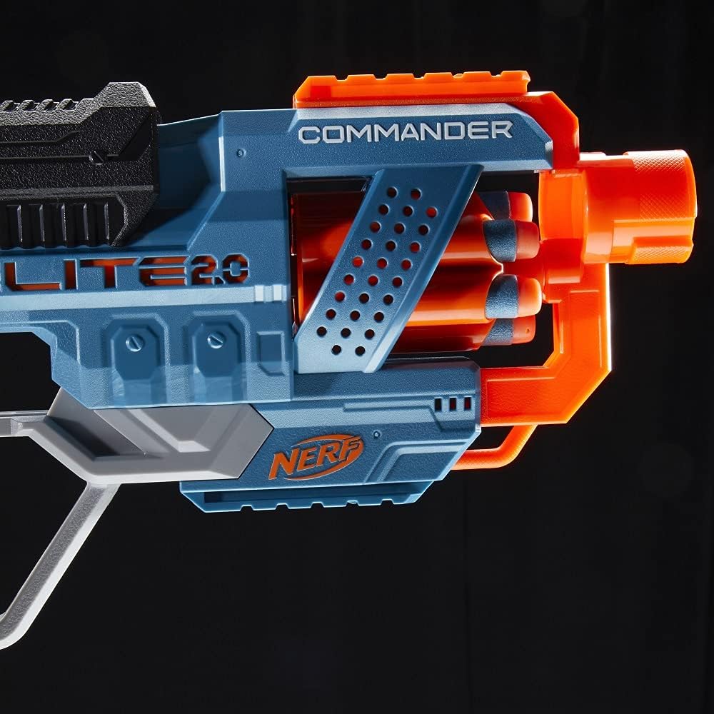 Nerf, Lançador de Dardos, Elite 2.0, Commander RD-6 - Tambor Giratório, Inclui 12 Dardos - A partir de 8 Anos
