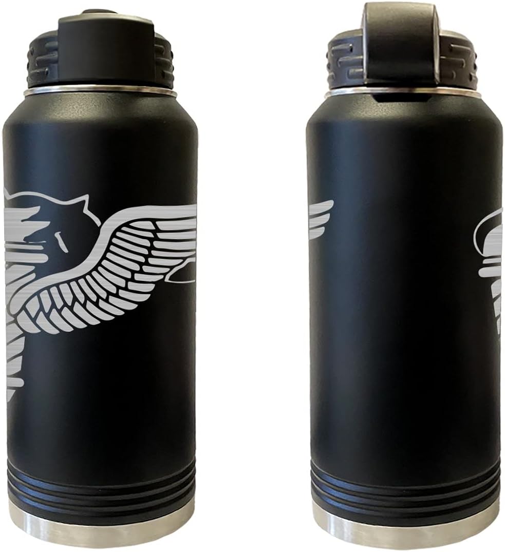 USAMM Army Pathfinder Badge Laser Engraved 32oz Water Bottle (Black)