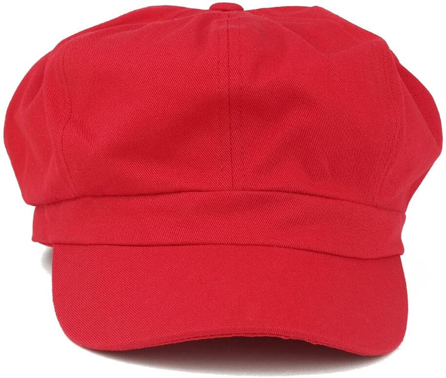 Womens Newsboy Hat - 8 Panels 100% Cotton Vintage Cabbie Hat with Elastic Back - Image 2