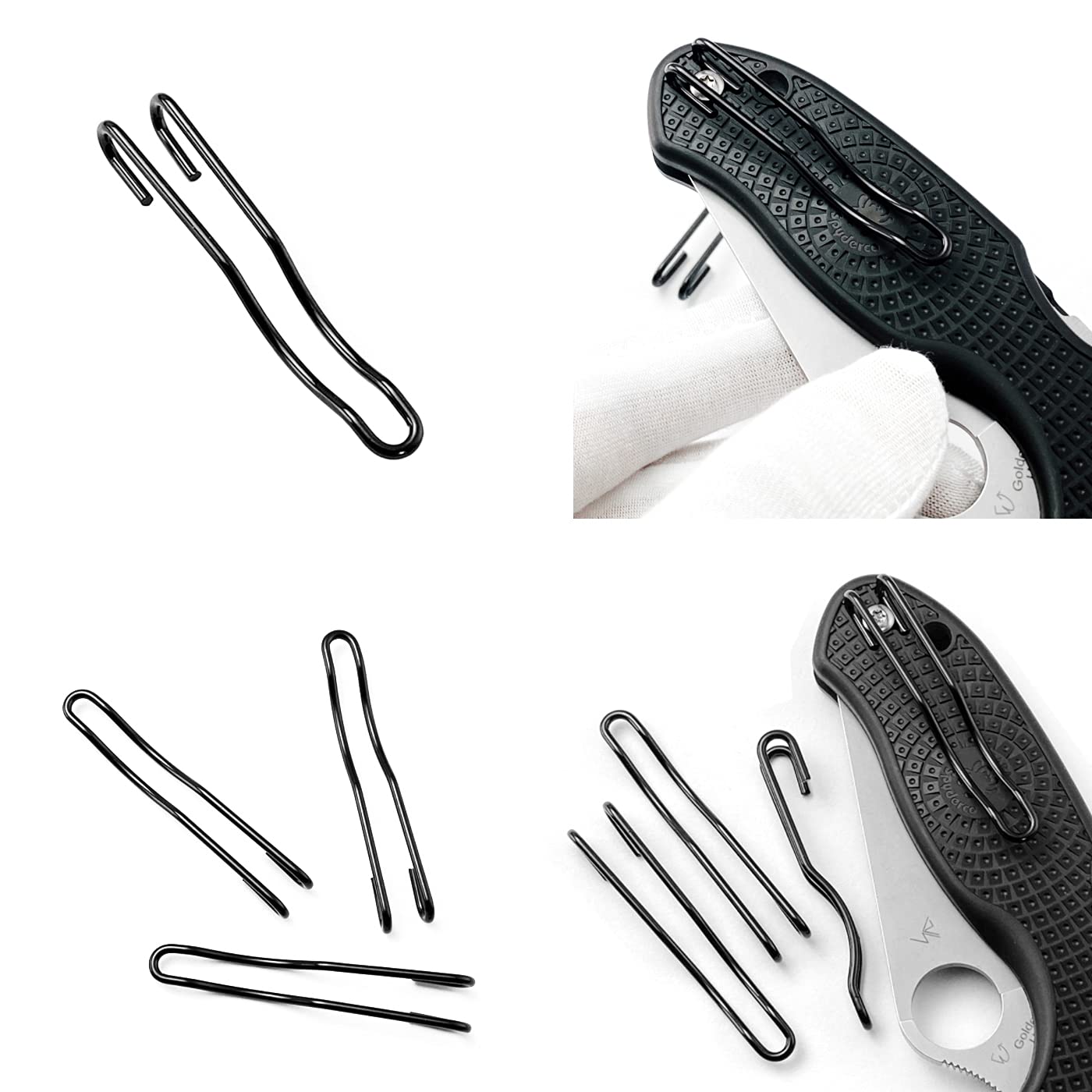 通用 Deep Carry klipsy kieszonkowe, klips do scyzoryków EDC do noży, przenośny, składany nóż DIY (B)