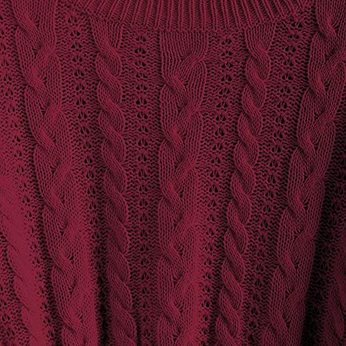 Zaful Women's Crew Neck Long Sleeve Pullover Crop Sweater Mock Neck Lantern Sleeve Ribbed Knit Jumper Sweater #TOP2