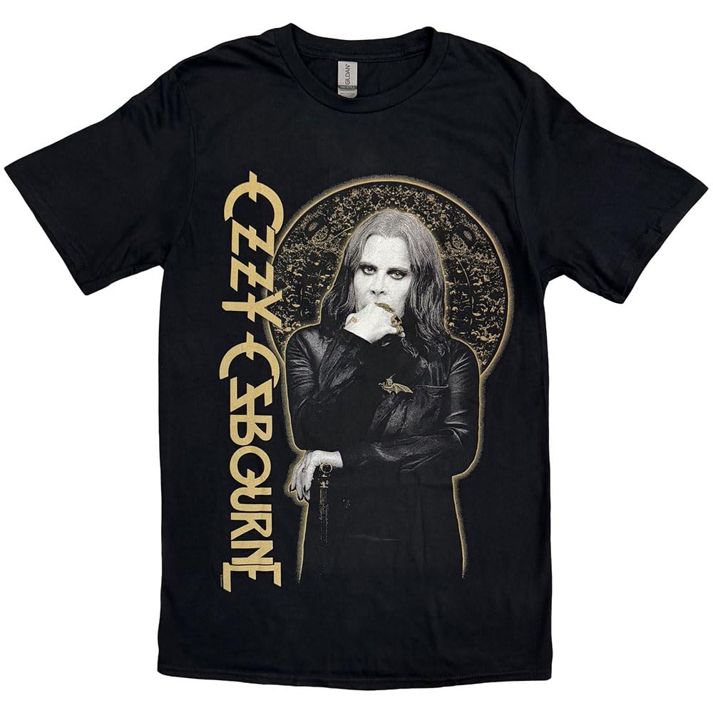 Rock Off Black/Gold Ozzy Osbourne - Patient No. 9 Graphic - T-Shirt - Cotton - Size S - Officially Licensed Merch