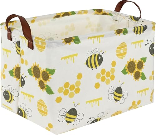 Contenedores rectangulares de almacenamiento para niños, organizador de canasta de abejas. Cestas de almacenamiento impermeables con revestimiento