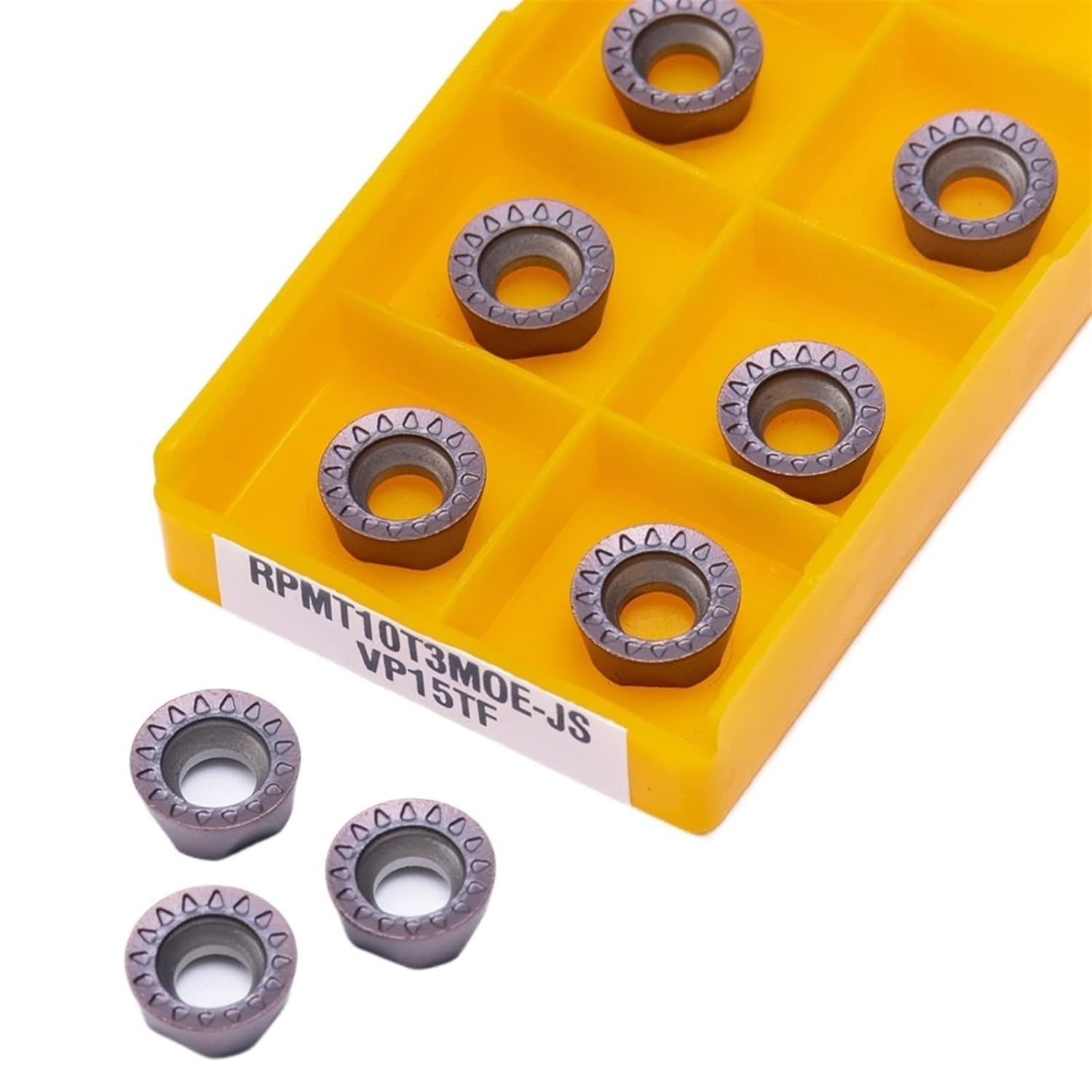 Indexable Carbide Lathe Tool 10PCS RPMT10T3 MOE 15TF External Carbide Blade Insert Lathe Milling CNC Machine Tools Cutter