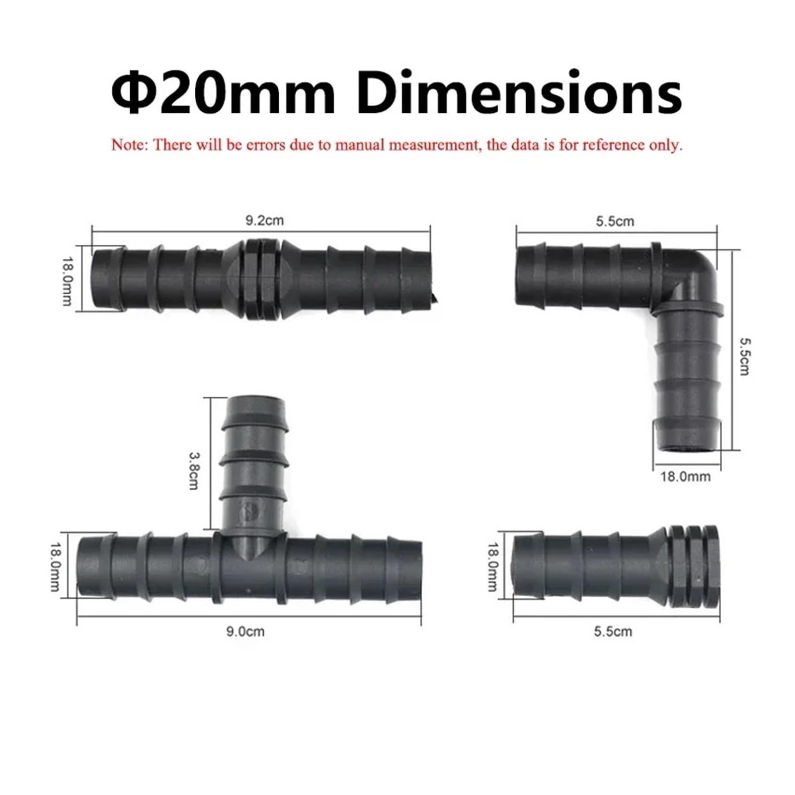 2~50 pz Pagoda Acqua Connettore di Plastica 16/20/25mm PE Tubo Raccordo for Giardino Micro irrigazione a goccia Accessorio(Elbow 25mm,30 pieces)