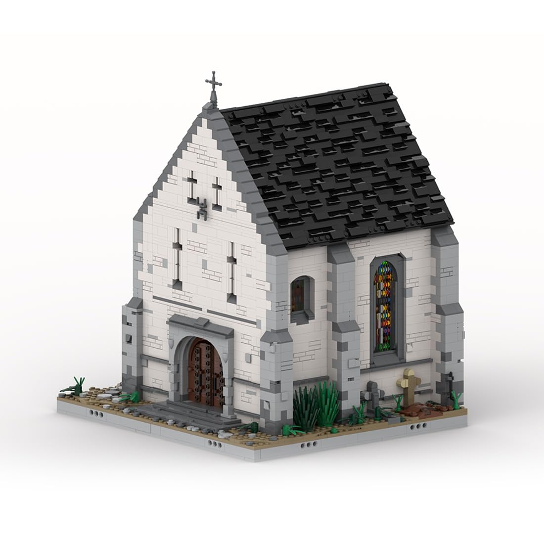 Klemmbausteine Mittelalterlicher Taylorsgreen Village Kirche Teil 1 Set, 5078 Teile Mittelalterliches Architecture Haus Gebäude Set
