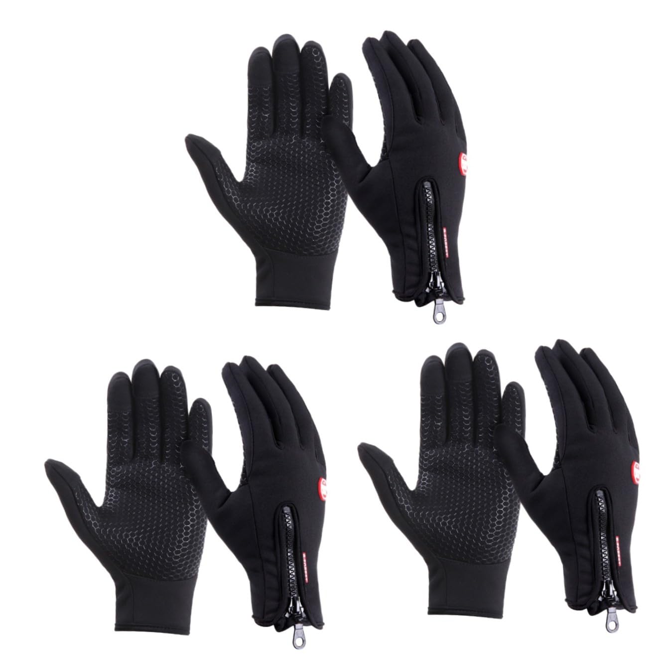 BESPORTBLE Guantes de Pantalla Táctil para Hombre Resistentes al Viento Y al Frío 3 Unidades para Montar a Caballo Color Negro Talla