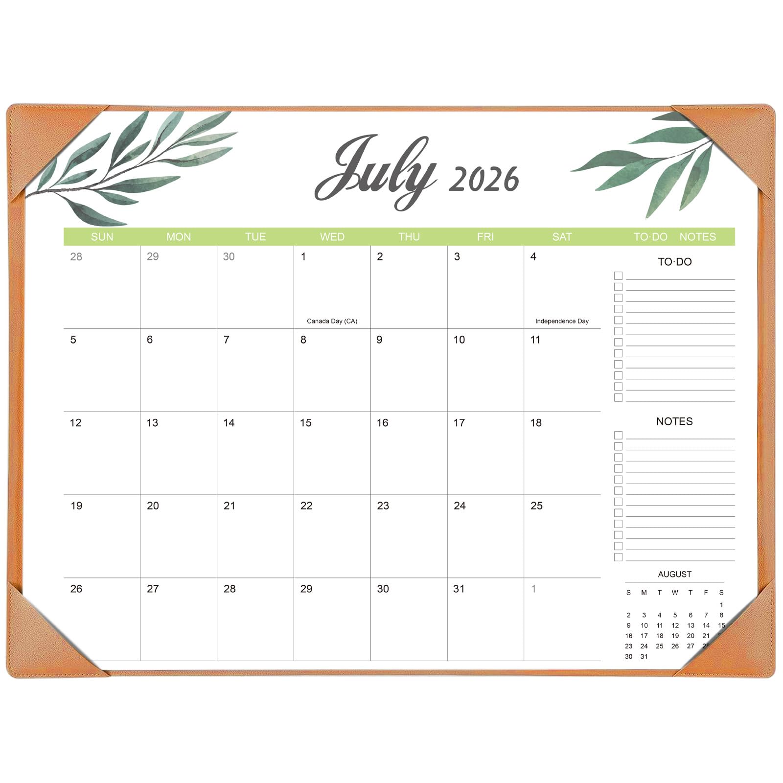 Schreibtischkalender 2026–2027 mit Schreibtischunterlage – 55,9 x 43,2 cm großer Schreibtischunterlage-Kalender läuft von Januar 2026 bis Juni 2027, Bürobedarf, Desktop-Monatskalender für Zuhause und