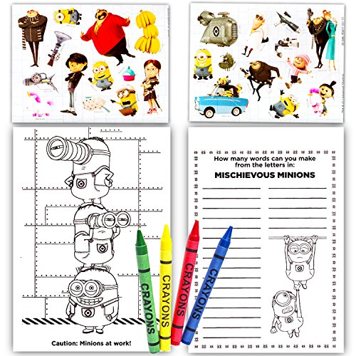 Despicable Me Minions Ultimate Party Favors Packs -- 6 Sets with Stickers, Coloring Books and Crayons (Party Supplies) by Despicable Me Minions Party Supplies - Used condition - Image 2