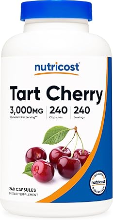 Nutricost Tart Cherry Extract 3000mg Equivalent (from 300mg of 10:1 Extract), 240 Vegetarian Capsules - Gluten Free, Non-GMO