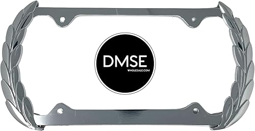 DMSE - Corona decorativa universal de metal para matrícula, diseño decorativo para cualquier vehículo (cromado)