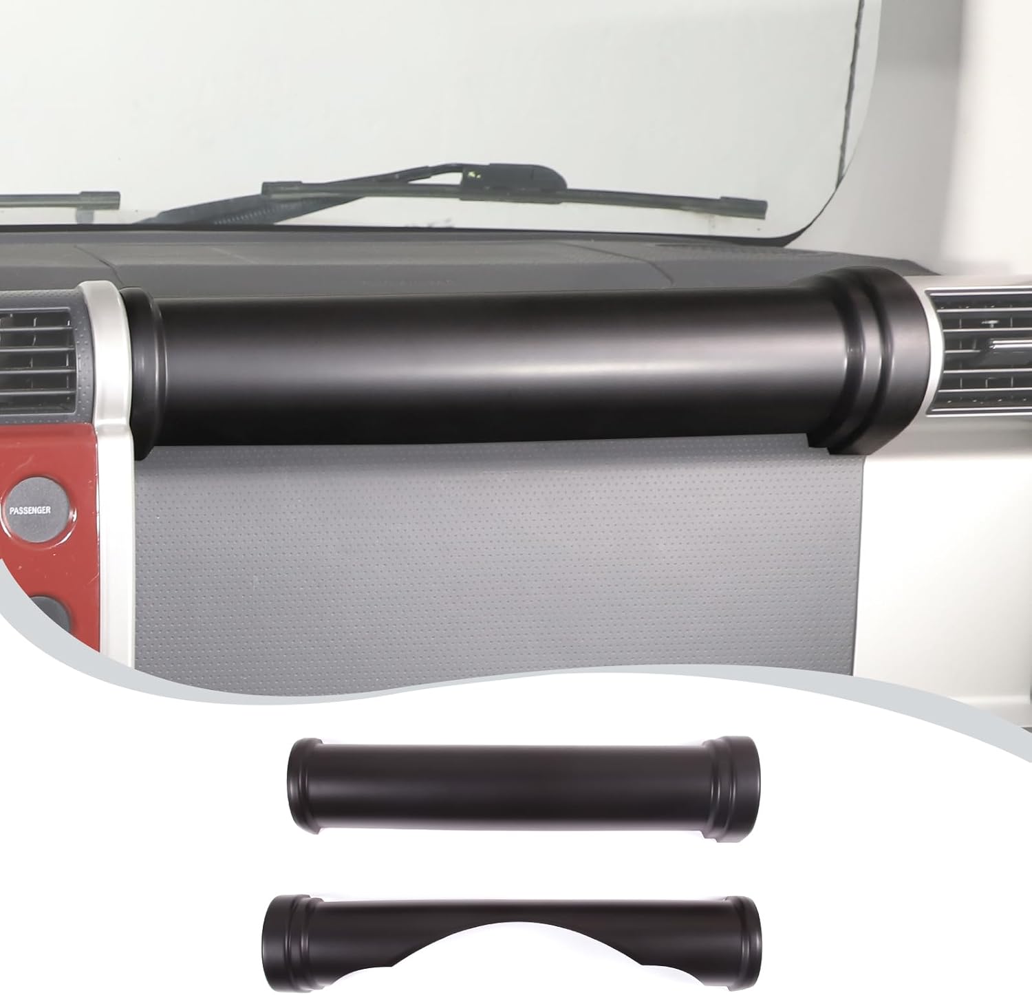 LLKUANG ABS Car Dashboard Center Console Decorative Strips Cover for Toyota FJ Cruiser (XJ10) 2007-2022 Car Interior Accessories-2pcs(Not Fit RHD) (Matte Black)